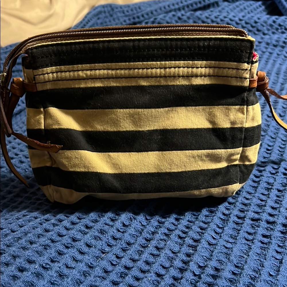Striped Navy and Cream Bag